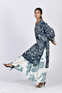 Blue dress with slit | Soham Earth