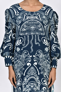 Blue dress with slit | Soham Earth