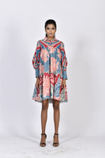 Short tiered dress (Coral) | Soham Earth