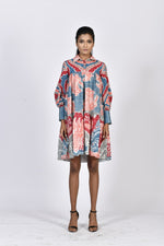 Short tiered dress (Coral) | Soham Earth