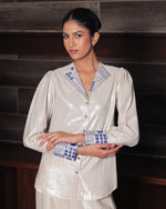 Dilli White Shimmer Co-ord Set | AMBR