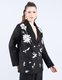 Black linen Blazer | Linen Bloom