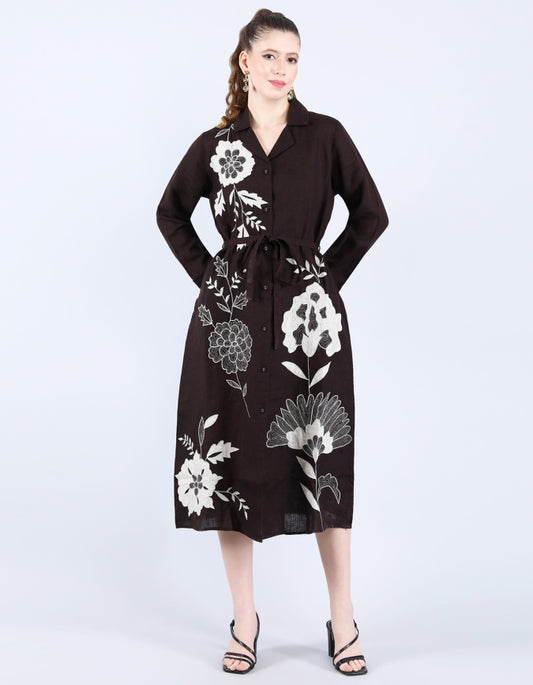 Choco Long Dress | Linen Bloom