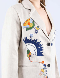 Beige Linen Blazer | Linen Bloom