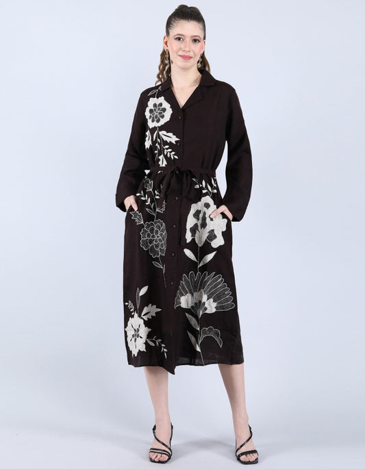 Choco Long Dress | Linen Bloom