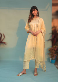 Saba Yellow Kurta Set with Pant & Dupatta | Prahnaaya