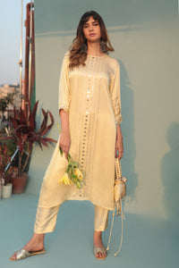 Saba Yellow Kurta Set with Pant | Prahnaaya