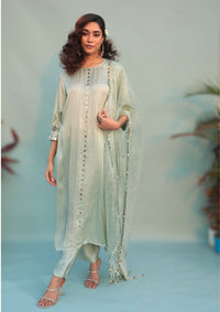 Saba Green Kurta Set with Pant & Dupatta | Prahnaaya