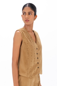 Faun Zardozi Waistcoat | AMBR