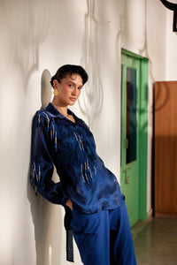 Fringe Finesse Blue | Puja Agarwal