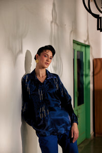 Fringe Finesse Blue | Puja Agarwal