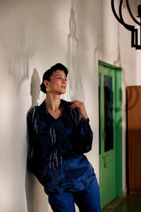 Fringe Finesse Blue | Puja Agarwal