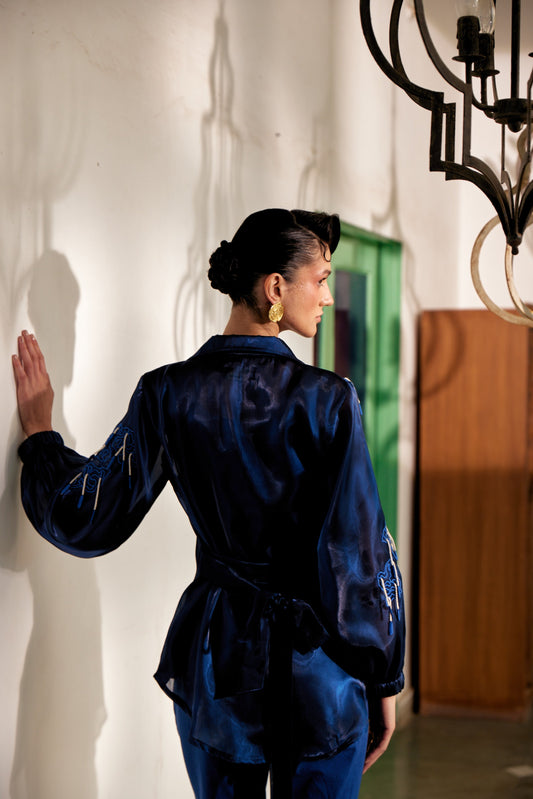 Fringe Finesse Blue | Puja Agarwal