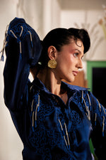 Fringe Finesse Blue | Puja Agarwal