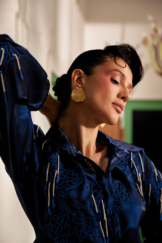 Fringe Finesse Blue | Puja Agarwal