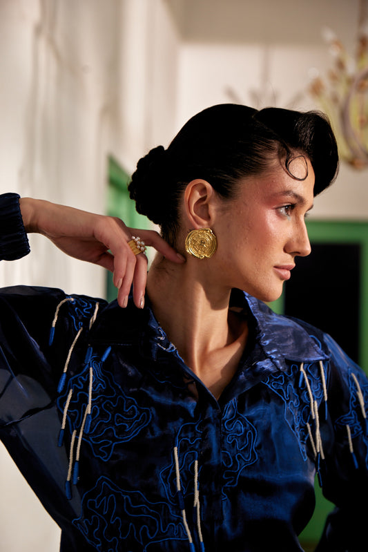 Fringe Finesse Blue | Puja Agarwal