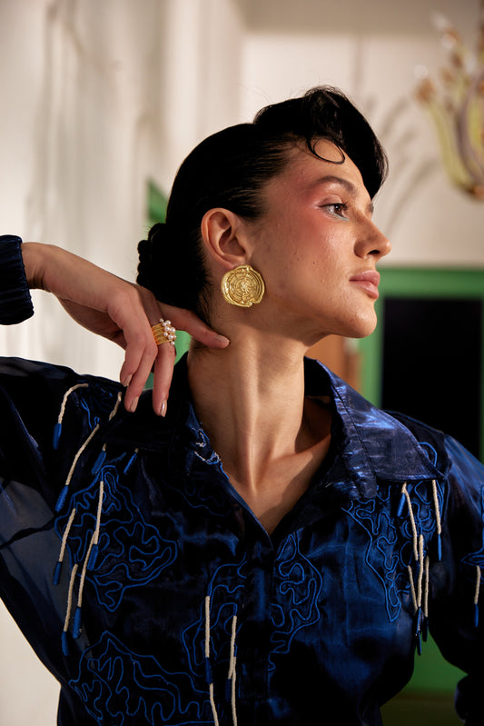 Fringe Finesse Blue | Puja Agarwal