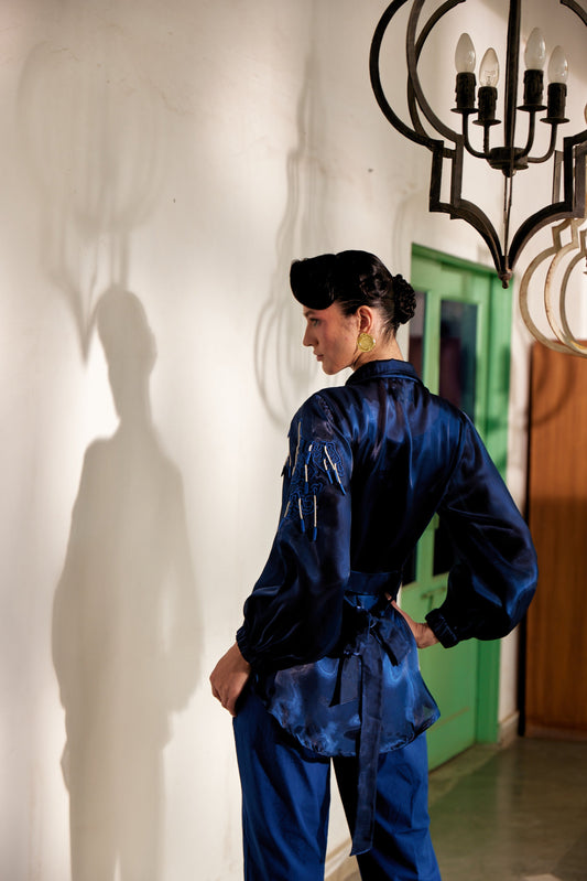 Fringe Finesse Blue | Puja Agarwal