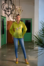 Fringe Finesse Neon Green | Puja Agarwal