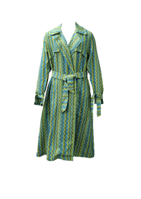 GREEN/TEAL TRENCH COAT IN AURA | CUIN