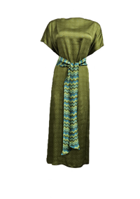 GREEN DOBBY DRESS IN NEBULA | CUIN