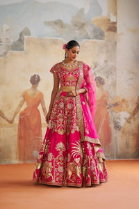 FUCHSIA PINK LEHENGA SET | Aashima Behl