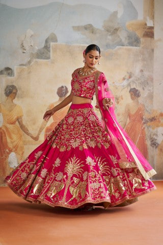 FUCHSIA PINK LEHENGA SET | Aashima Behl