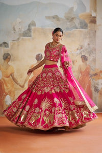 FUCHSIA PINK LEHENGA SET | Aashima Behl