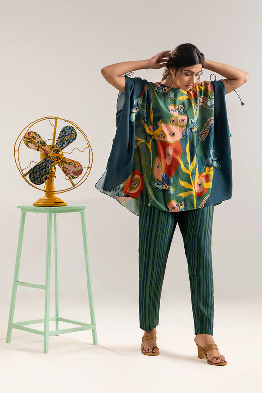 Green flora embellished co-ord set | Soup by Sougat Paul