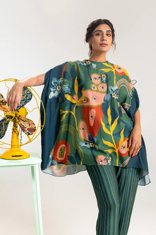 Green flora embellished co-ord set | Soup by Sougat Paul