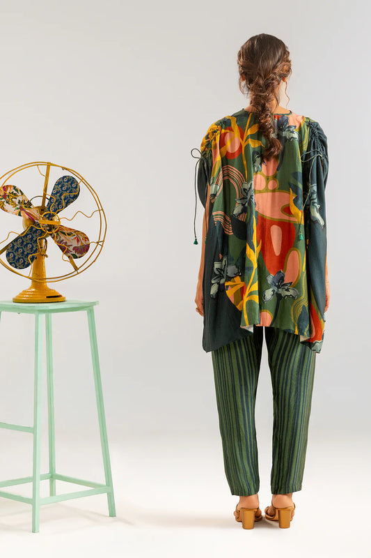 Green flora embellished co-ord set | Soup by Sougat Paul