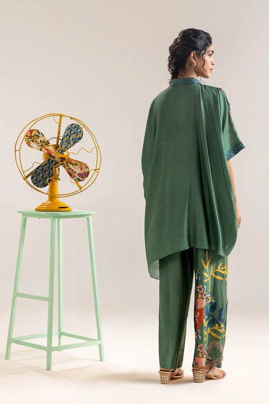 Green flora embellished co-ord set | Soup by Sougat Paul