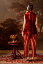 Red Aarani appliqué blazer set | Soup by Sougat Paul