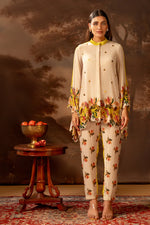 Yellow Aarani embroidered co-ord set | Soup by Sougat Paul