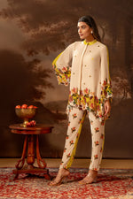 Yellow Aarani embroidered co-ord set | Soup by Sougat Paul