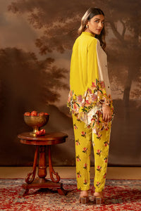 Yellow Aarani embroidered co-ord set | Soup by Sougat Paul