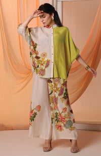 Yellow Aarani Embellished Shirt co-ord set | Soup by Sougat Paul