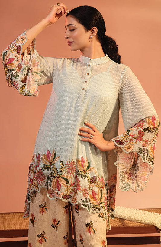 Blue Aarani embellished co-ord set | Soup by Sougat Paul