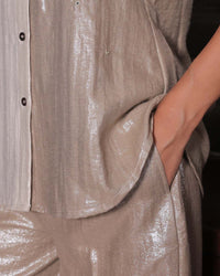 Ira Linen Shimmer Co-ord Set | AMBR