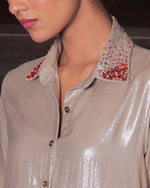 Lali Brown Linen Shimmer Set | AMBR