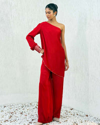 Neera Red Co-ord Set | AMBR