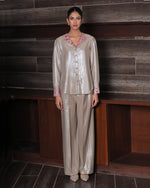 Nirvi Brown Shimmer Co-ord Set | AMBR