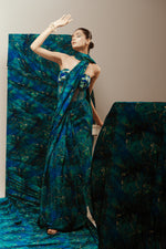 Wrap Style Stiched Saree with Corset | Akanksha Mago