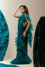 Drape Ruffle Pre Stitched Saree W/Blouse | Akanksha Mago