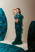Drape Ruffle Pre Stitched Saree W/Blouse | Akanksha Mago