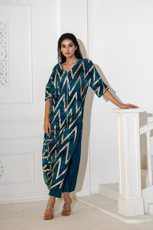 Abstract Kurta with Pants | Akanksha Mago