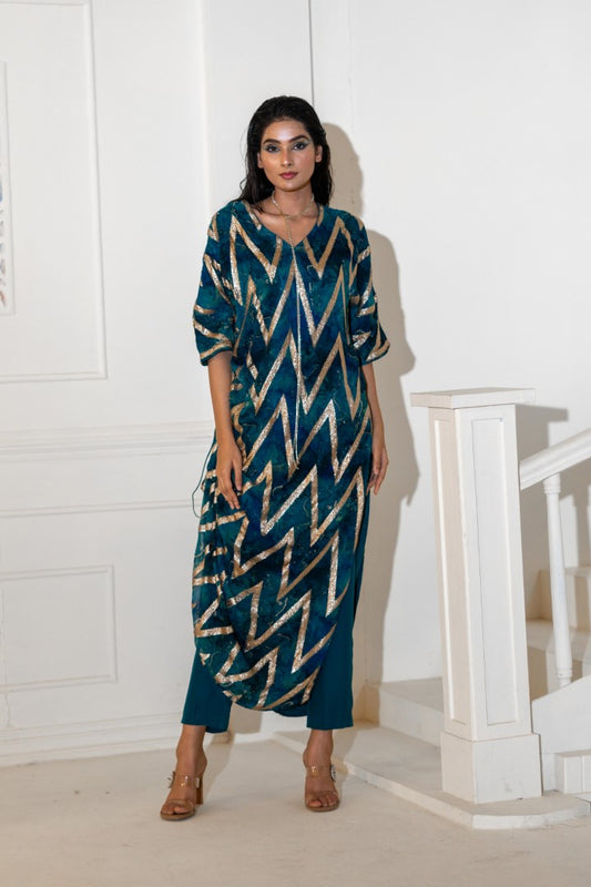 Abstract Kurta with Pants | Akanksha Mago