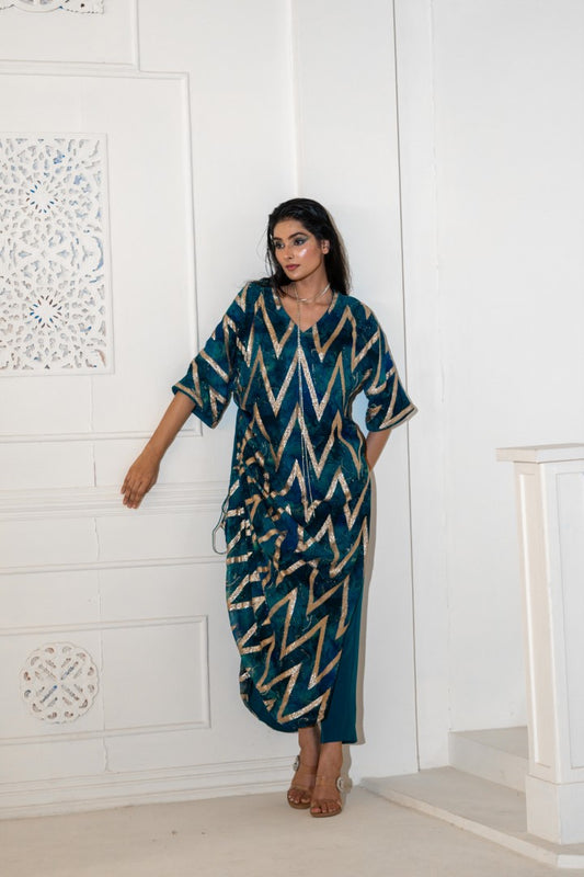 Abstract Kurta with Pants | Akanksha Mago
