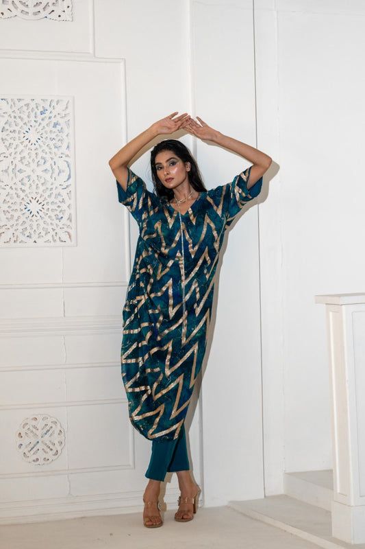 Abstract Kurta with Pants | Akanksha Mago