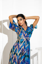 Signature Print Wrap Style Dress | Akanksha Mago
